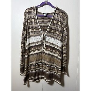 American Attitudes Hoodie Sweater Earthy Crochet Festival Hippie Fairy Whimsy 1X